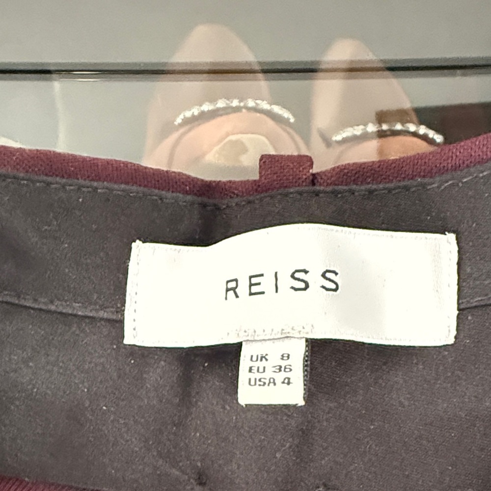 Reiss Women's Burgundy Straight Leg Pants - Picture 2 of 6